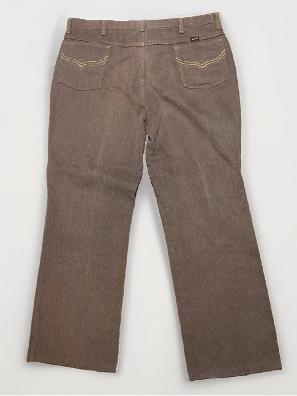 VTG 70s Maverick Automaticks Beige Brown Denim Jeans Western USA Made Men's 40M